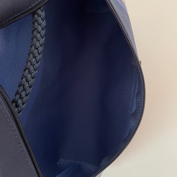 NEW Longchamp Canvas Clutch "Club" Blue- Made in France- Hand Bag - Picture 11 of 12